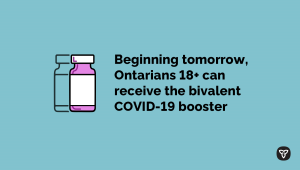 Ontarians 18+ Eligible for Bivalent Booster Starting Tomorrow