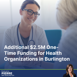 Additional $2.5M One-Time Funding for Health Organizations in Burlington